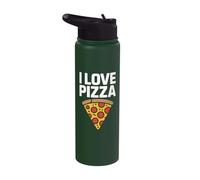 I Love Pizza Slice Cheesy Delight Fun Stainless Steel Insulated Water Bottle