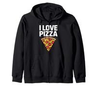 I Love Pizza Slice Cheesy Delight Fun Zip Hoodie