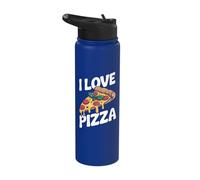 I Love Pizza Slice Pepperoni Passion Stainless Steel Insulated Water Bottle