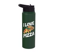 I Love Pizza Slice Pepperoni Passion Stainless Steel Insulated Water Bottle