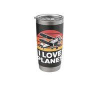 I Love Planes Aviation Enthusiast Stainless Steel Insulated Tumbler