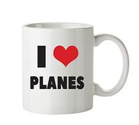 I Love Planes I Love Mug Personalised Adult Office Mug