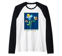 I Love Plants Colorful Flowers Gardener Minimalist Raglan Baseball Tee