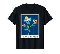 I Love Plants Colorful Flowers Gardener Minimalist T-Shirt