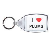 I Love Plums - Small Plastic Key Ring
