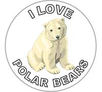 I Love Polar Bears/Bear - 59mm Badge/Badges - Quote