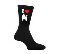 I Love Poodle Mens Black Socks.