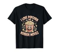 I Love Popcorn and Horror Movies T-Shirt