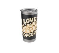 I Love Popcorn Fun Snack Time Statement Stainless Steel Insulated Tumbler