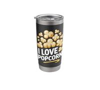 I Love Popcorn Funny Snack Enthusiast Stainless Steel Insulated Tumbler