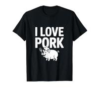 I Love Pork Chef Pig BBQ Fork Value Graphic T-Shirt, Men, Black, L