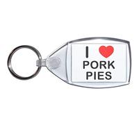 I Love Pork Pies - Small Plastic Key Ring