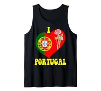 I Love Portugal Proud Portuguese Flag Heart Carnation Design Tank Top