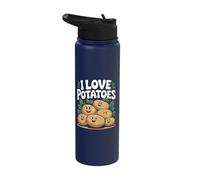 I Love Potatoes Cute Cartoon Faces Stainless Steel Insulated Water Bottle