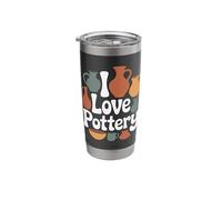 I Love Pottery Ceramic Craft Text Stainless Steel Insulated Tumbler