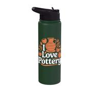 I Love Pottery Passion Statement Stainless Steel Insulated Water Bottle