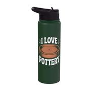 I Love Pottery Wheel Clay Maker Craft Stainless Steel Insulated Water Bottle