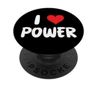 I Love Power Heart Politics Electricity Power Plant Solar PopSockets Adhesive PopGrip