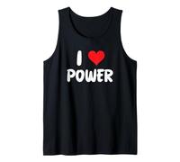 I Love Power Heart Politics Electricity Power Plant Solar Tank Top