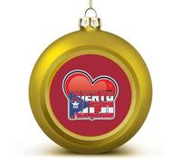 I Love PR U.S. State Funny Christmas Tree Ornaments 2.4 Inch Printed Xmas Ball Decoration for Holiday Party