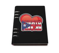 I Love PR U.S. State Leather Refillable Notebook with 90 Sheets Travel A5 Notebooks Writing Journal Personal Planner