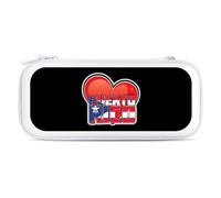 I Love PR U.S. State Printed Switch Carrying Case with 15 Game Cards Slots Portable Storage Cases Gaming Travel Accessories