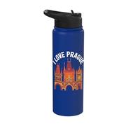 I Love Prague Architectural Icons Stainless Steel Insulated Water Bottle