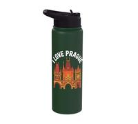 I Love Prague Architectural Icons Stainless Steel Insulated Water Bottle