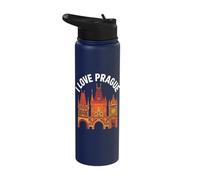 I Love Prague Architectural Icons Stainless Steel Insulated Water Bottle
