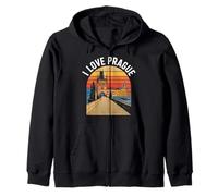 I Love Prague Iconic Cityscape Travel Design Zip Hoodie