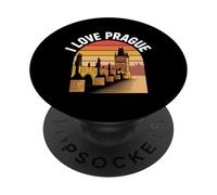 I Love Prague Retro Charles Bridge Travel PopSockets Adhesive PopGrip