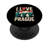 I Love Prague Skyline Heart Bridge Design PopSockets Adhesive PopGrip