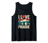 I Love Prague Skyline Heart Bridge Design Tank Top