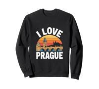 I Love Prague Sunset Castle Bridge Sweatshirt