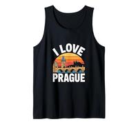 I Love Prague Sunset Castle Bridge Tank Top