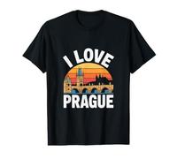 I Love Prague Sunset Castle Bridge Value Graphic T-Shirt
