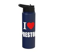 I Love Preston Souvenir Memory Stainless Steel Insulated Water Bottle