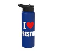 I Love Preston Souvenir Memory Stainless Steel Insulated Water Bottle