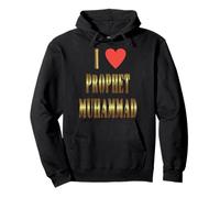 I Love Prophet Muhammad, Islamic Faith & Peace Design Pullover Hoodie