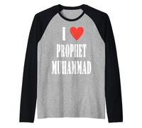 I Love Prophet Muhammad, Islamic Faith & Peace Design Raglan Baseball Tee
