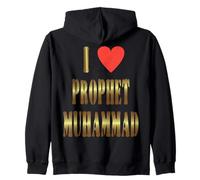 I Love Prophet Muhammad, Islamic Faith & Peace Design Zip Hoodie