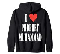 I Love Prophet Muhammad, Islamic Faith & Peace Design Zip Hoodie