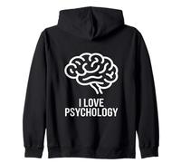 I Love Psychology Minimalist Brain Human Behavior Zip Hoodie