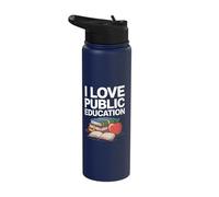 I Love Public Education Books Apple Stainless Steel Insulated Water Bottle