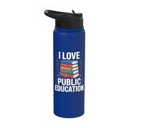 I Love Public Education Passionate Advocate Design Stainless Steel Insulated Water Bottle