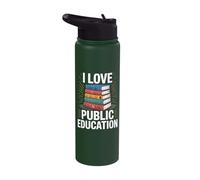 I Love Public Education Passionate Advocate Design Stainless Steel Insulated Water Bottle