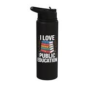 I Love Public Education Passionate Advocate Design Stainless Steel Insulated Water Bottle