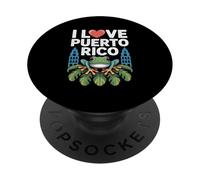 I Love Puerto Rico Coqui Frog Tropical Vibes PopSockets Adhesive PopGrip