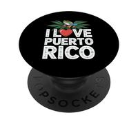 I Love Puerto Rico Frog Palm Leaves Heart PopSockets Adhesive PopGrip