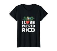 I Love Puerto Rico Frog Palm Leaves Heart Value Graphic T-Shirt